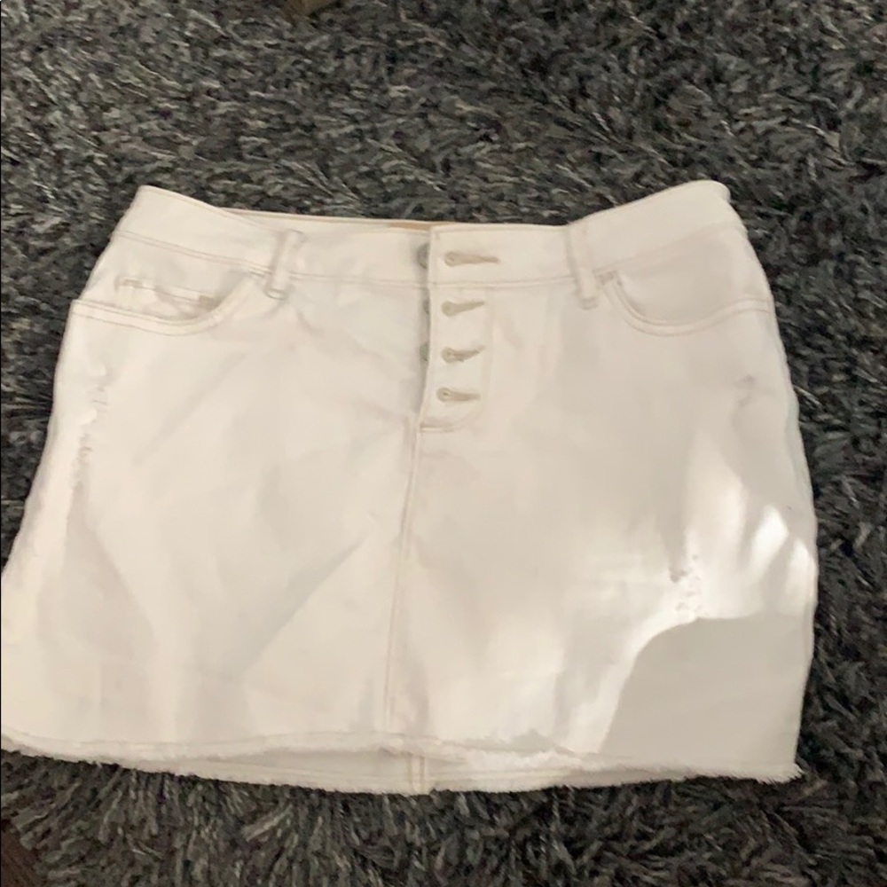 White jean skirt